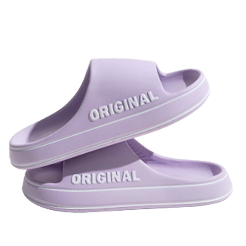 Feslishoet Unisex Letter Slippers – Thick Sole Anti-Slip Beach & Indoor Slide Sandals