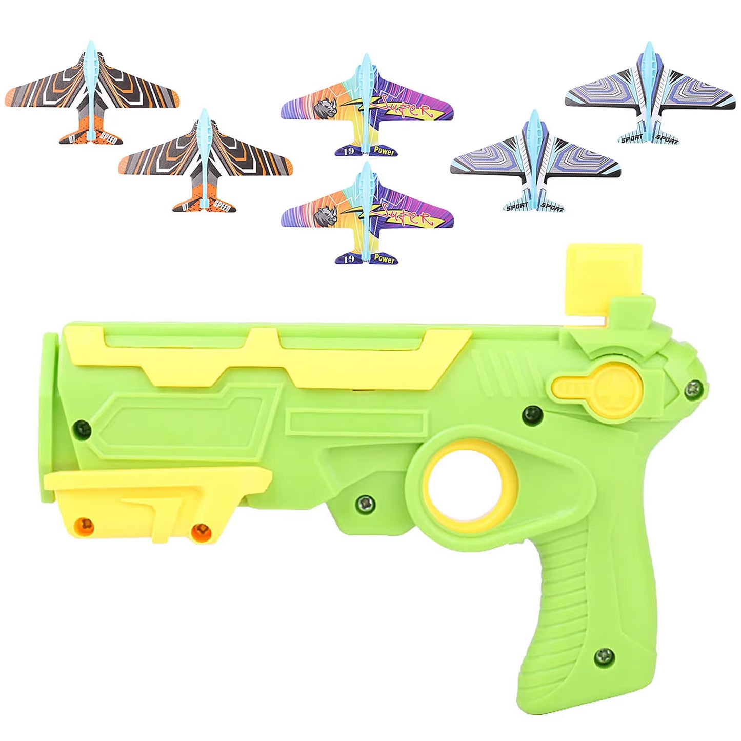 Hot!Airplane Launcher Bubble Catapult with 6 Small Plane Toy Funny Airplane Toys for Kids Plane Catapult Gun Shooting Game Gift