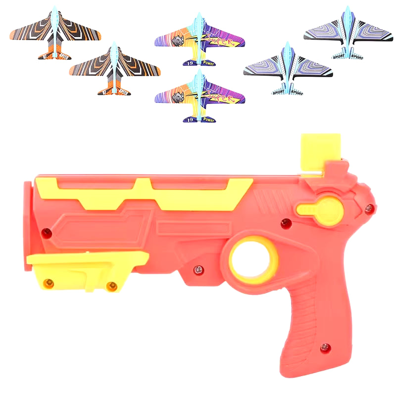 Hot!Airplane Launcher Bubble Catapult with 6 Small Plane Toy Funny Airplane Toys for Kids Plane Catapult Gun Shooting Game Gift
