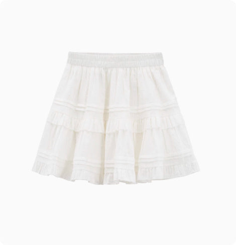 Color Elastic Waist Cake Skirt Half Body Skirt For Women Japanese