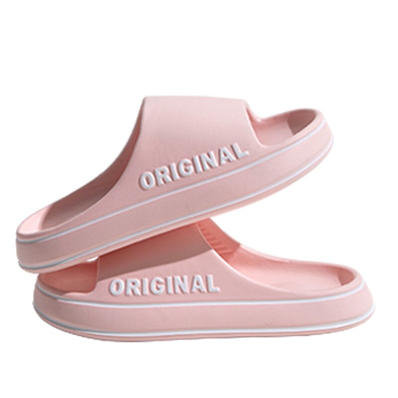 Feslishoet Unisex Letter Slippers – Thick Sole Anti-Slip Beach & Indoor Slide Sandals