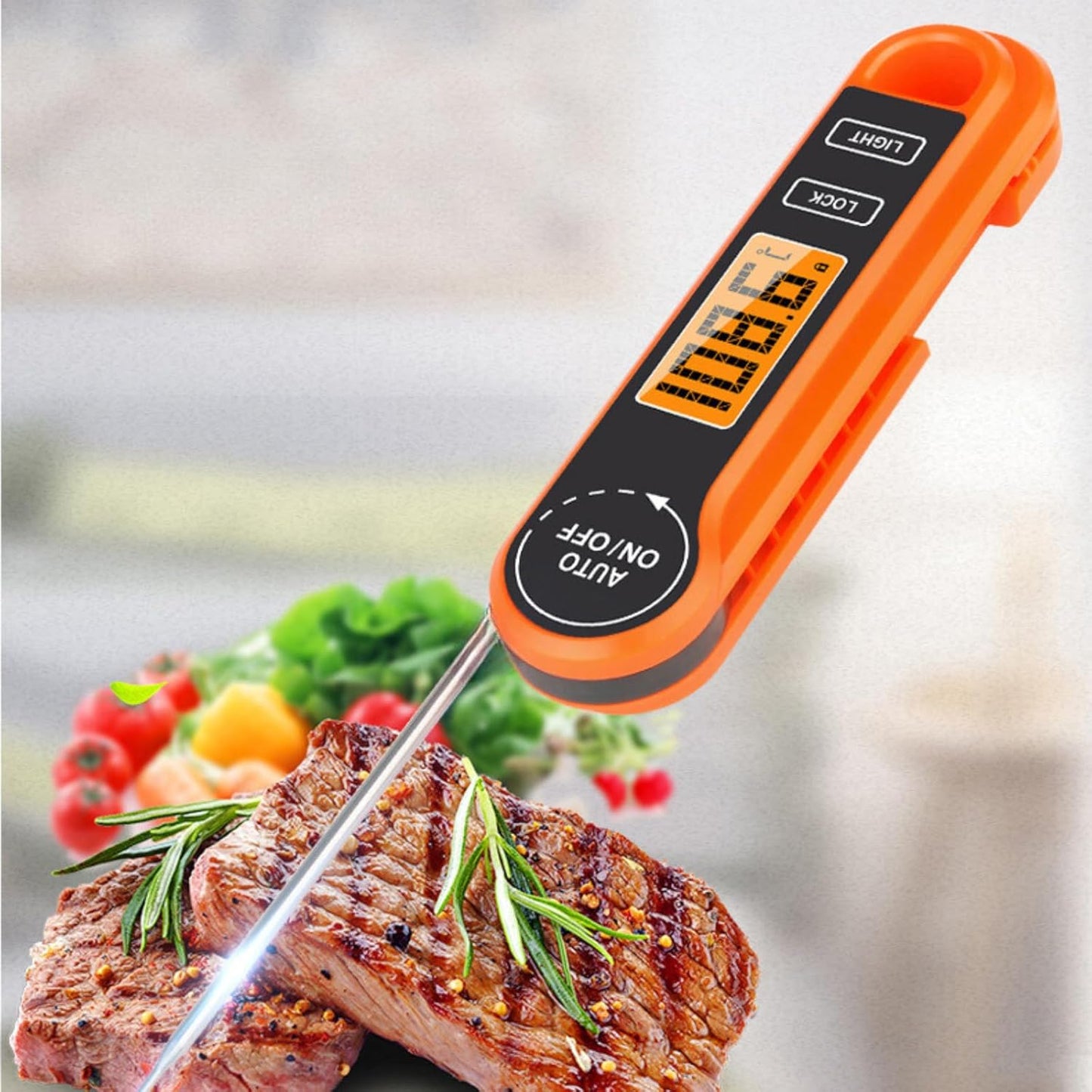 Instant Read Digital Meat Thermometer - Perfect for Home Chefs, BBQ Enthusiasts, and Baking - Calibrated, Fast, and Waterproof