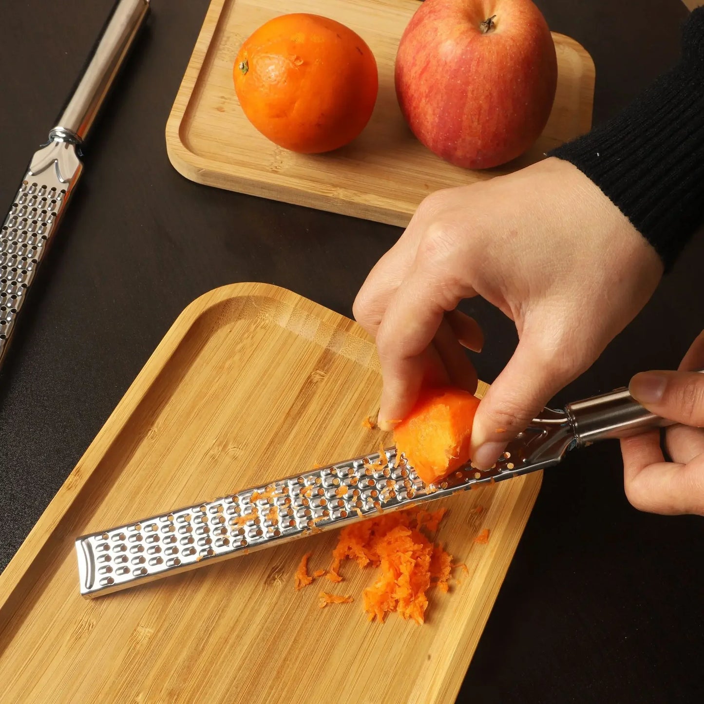 Stainless Steel Handheld Cheese Grater – Multi-Purpose Garlic, Vegetable, Lemon Zester & Grinder