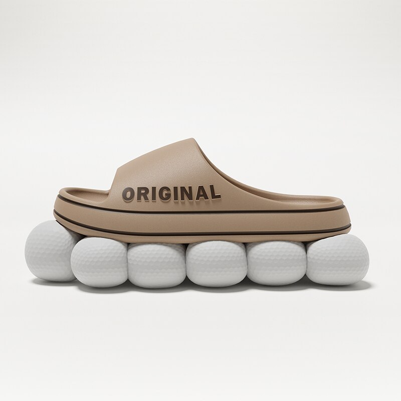 Feslishoet Unisex Letter Slippers – Thick Sole Anti-Slip Beach & Indoor Slide Sandals
