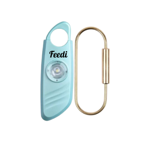 Feedi 140dB Personal Safety Alarm – Strobe Light & Carabiner Clip for Self-Defense & Emergency Protection