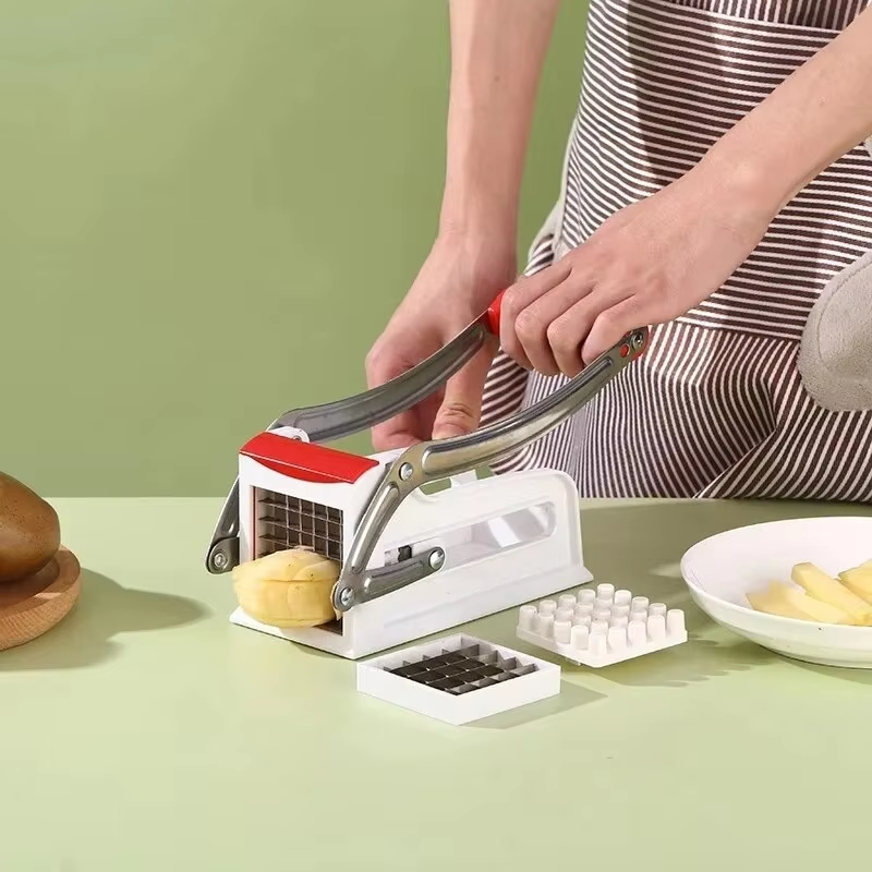 Stainless Steel Manual Potato Cutter – Multi-Function Vegetable & Fruit Slicer Tool
