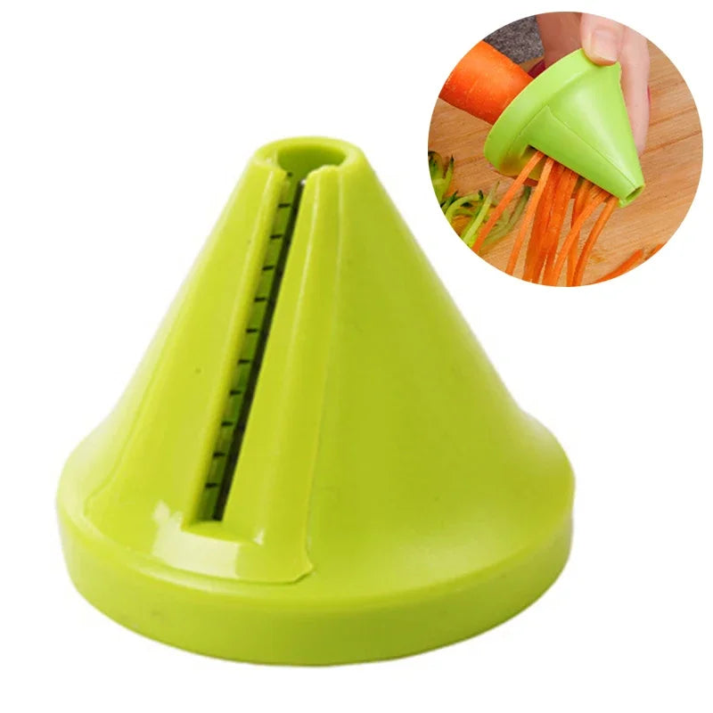 Multi-Function Vegetable Spiral Shredder – Manual Rotating Peeler & Grater for Kitchen Use