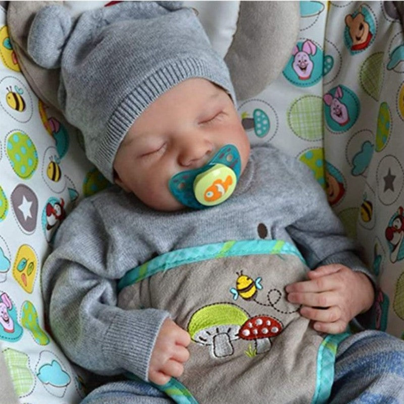 19" Levi Reborn Baby Doll – Realistic Newborn Vinyl Doll with Painted Hair, Gift for Kids