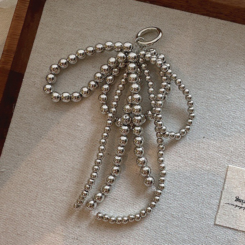 Elegant Pearl Bow Shoe Clips – Handmade Double Layer Bead Charm for Shoes, Bags & Keychains