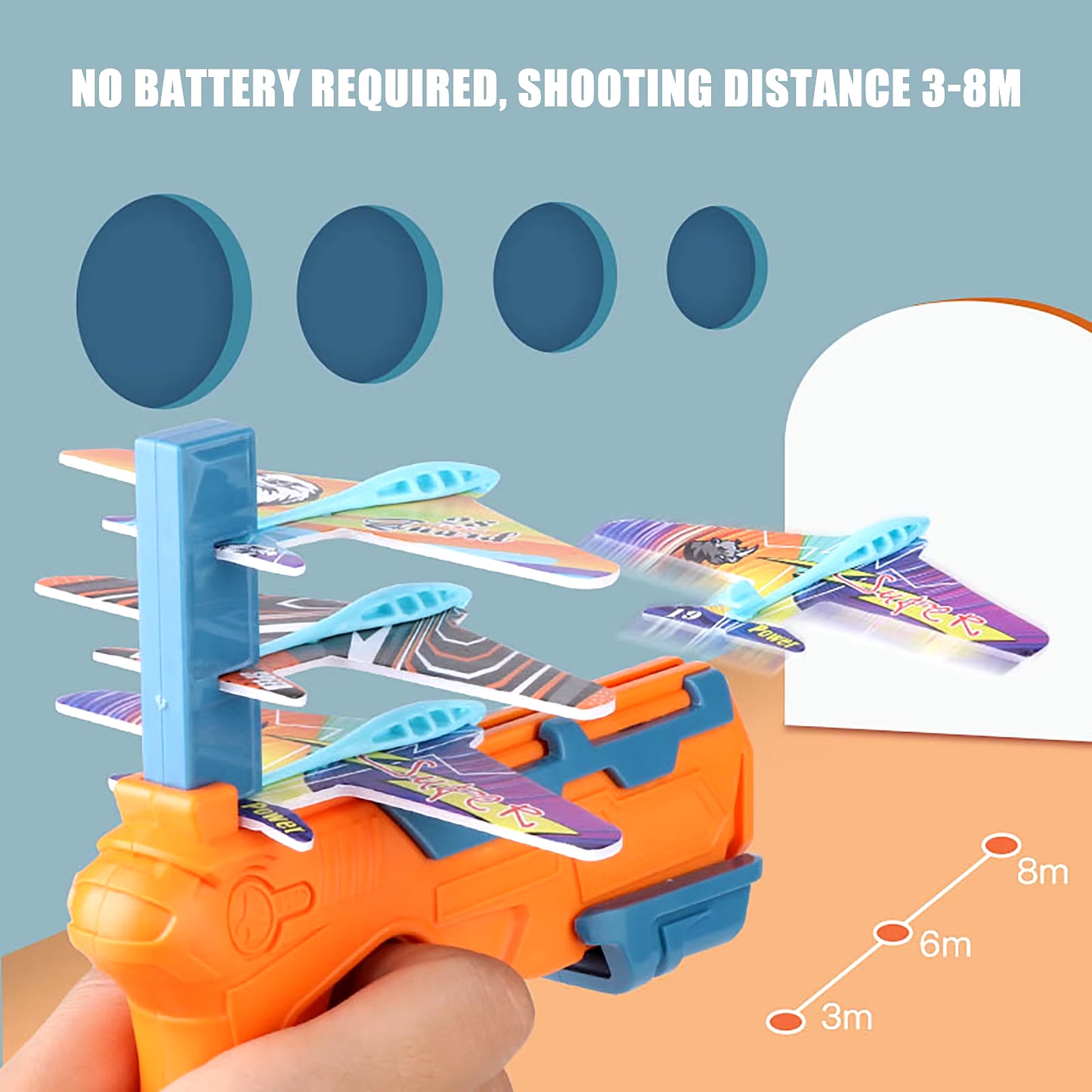 Hot!Airplane Launcher Bubble Catapult with 6 Small Plane Toy Funny Airplane Toys for Kids Plane Catapult Gun Shooting Game Gift