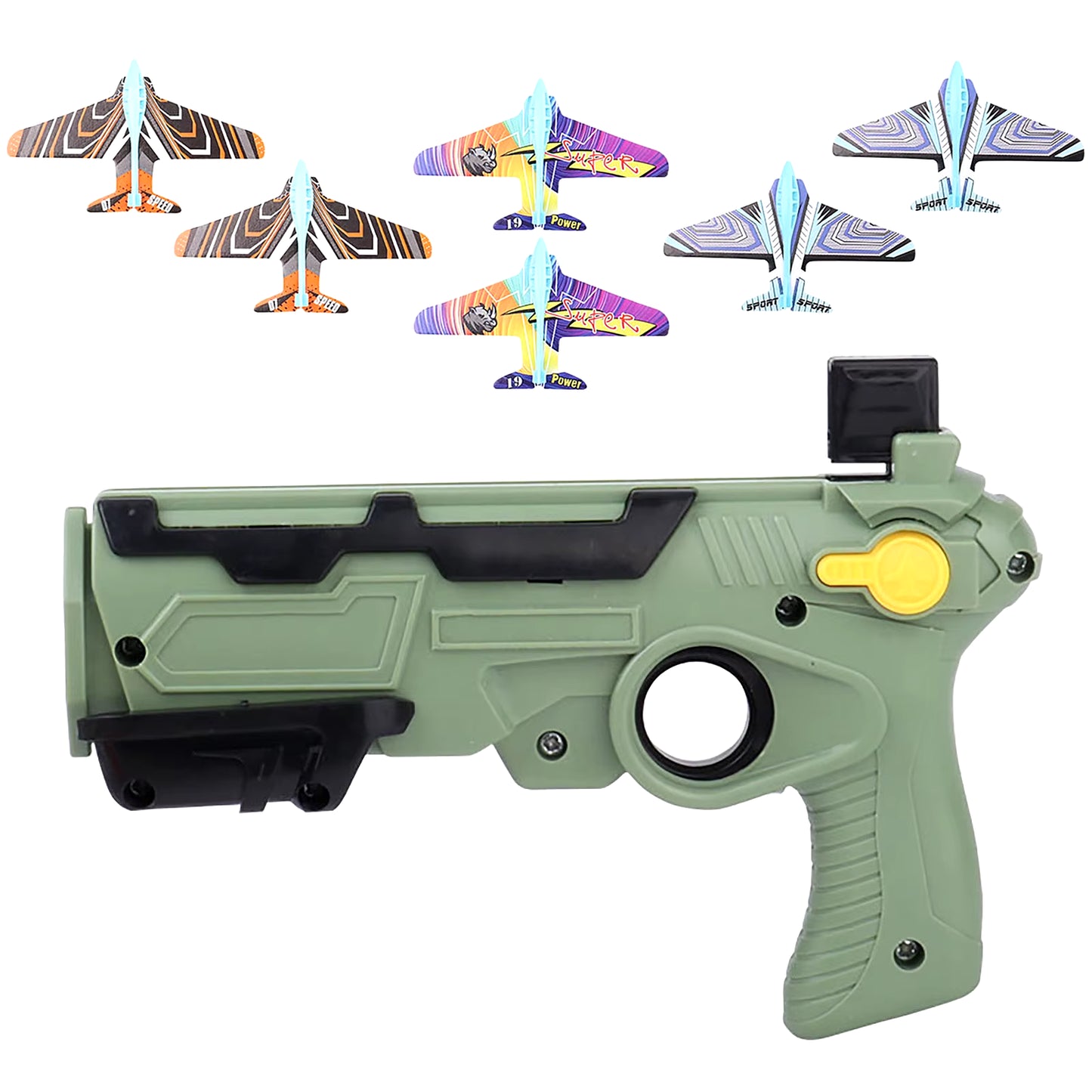 Hot!Airplane Launcher Bubble Catapult with 6 Small Plane Toy Funny Airplane Toys for Kids Plane Catapult Gun Shooting Game Gift