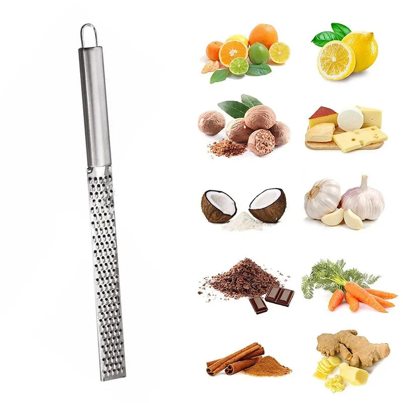 Stainless Steel Handheld Cheese Grater – Multi-Purpose Garlic, Vegetable, Lemon Zester & Grinder