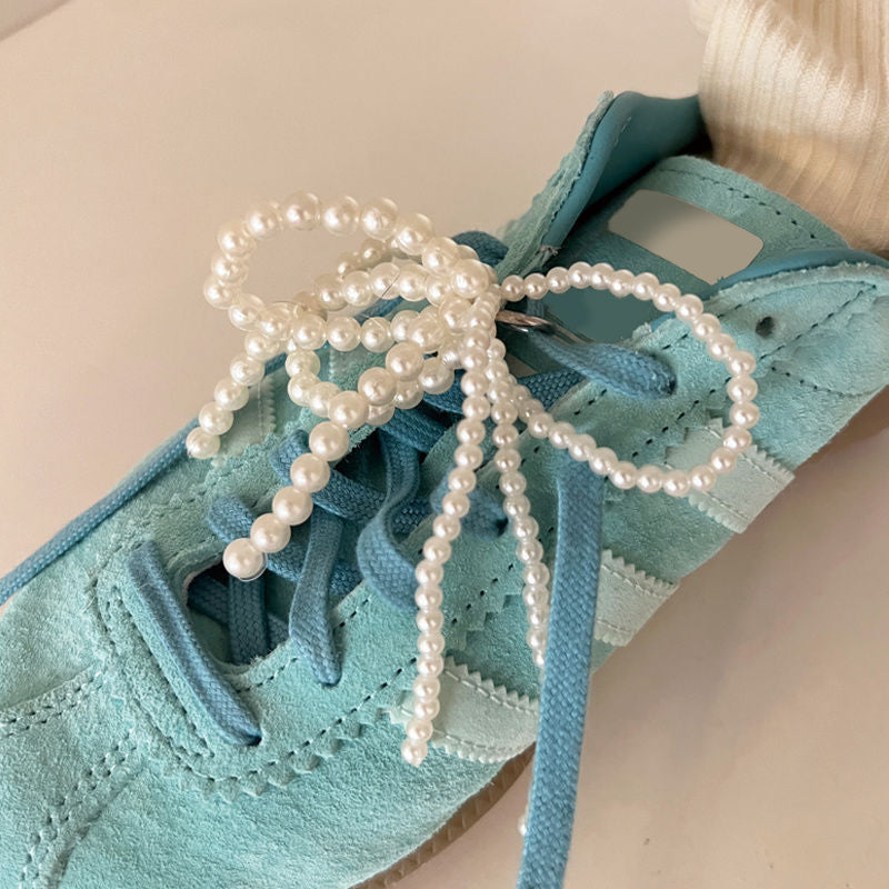 Elegant Pearl Bow Shoe Clips – Handmade Double Layer Bead Charm for Shoes, Bags & Keychains