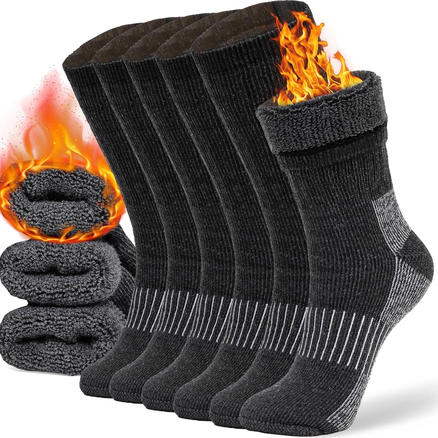 Merino Wool Winter Socks - Warm & Cozy Boot Socks for Men & Women | Casual Cold-Weather Comfort