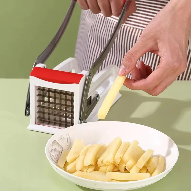 Stainless Steel Manual Potato Cutter – Multi-Function Vegetable & Fruit Slicer Tool