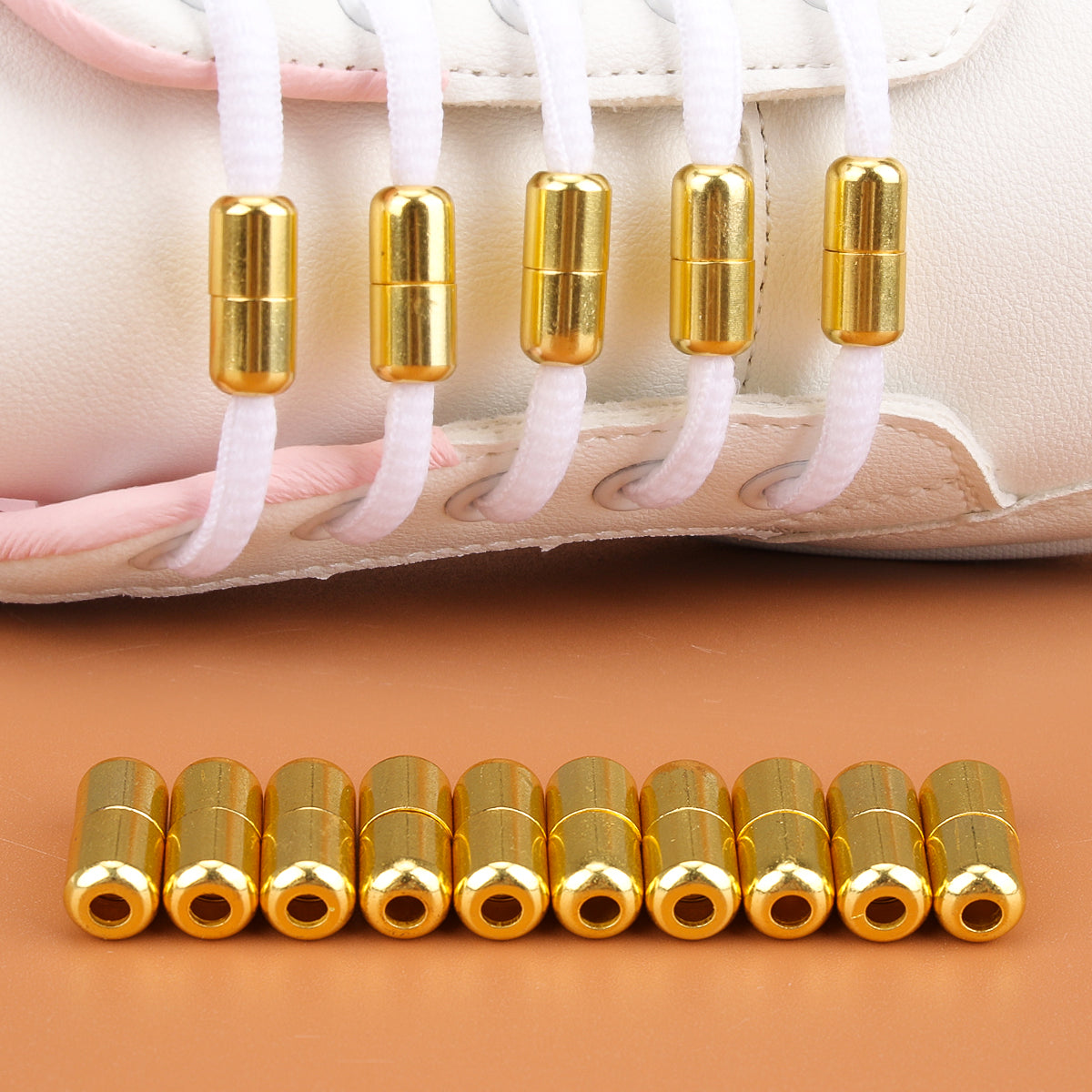 5 Pairs Metal No-Tie Shoelace Locks – Aluminum Capsule Buckles for Kids & Adults