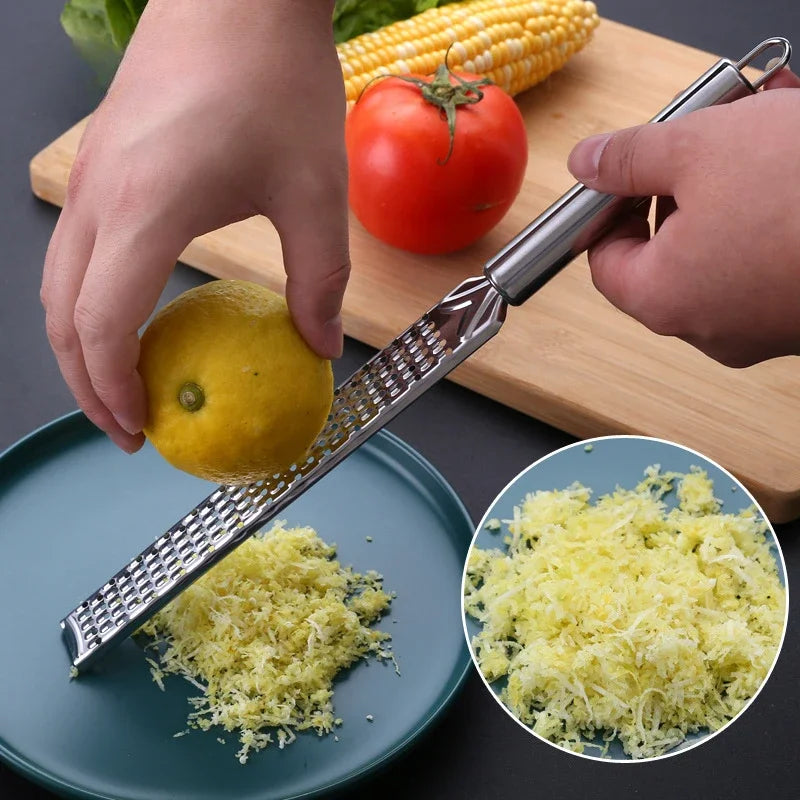 Stainless Steel Handheld Cheese Grater – Multi-Purpose Garlic, Vegetable, Lemon Zester & Grinder