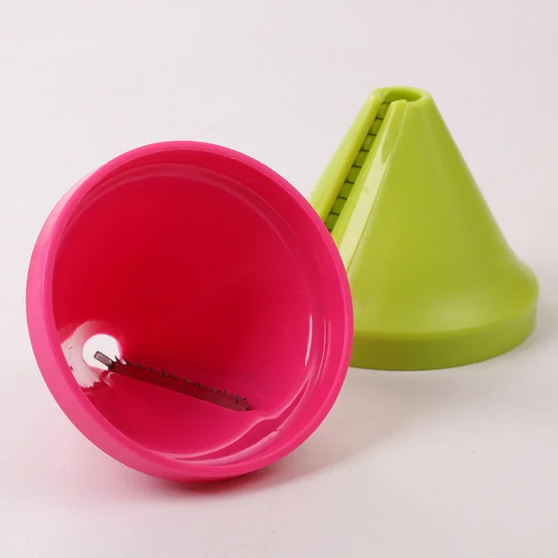 Multi-Function Vegetable Spiral Shredder – Manual Rotating Peeler & Grater for Kitchen Use