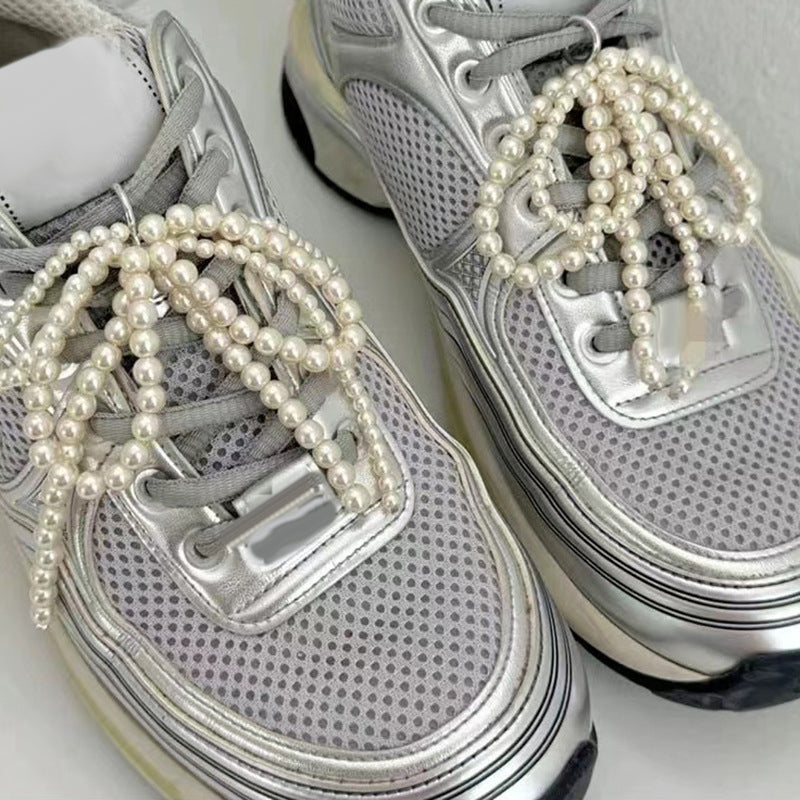 Elegant Pearl Bow Shoe Clips – Handmade Double Layer Bead Charm for Shoes, Bags & Keychains
