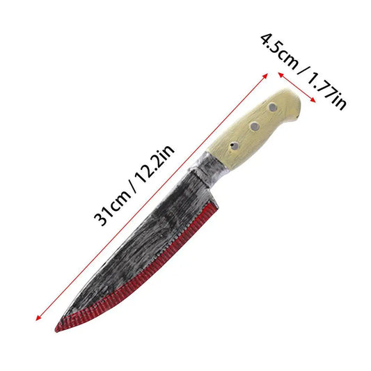 Faked Bloody Sharp Knife for Halloween Costume Cosplay Props Simulation Plastic Kitchen Knife Horror Decor theme Party Supplies