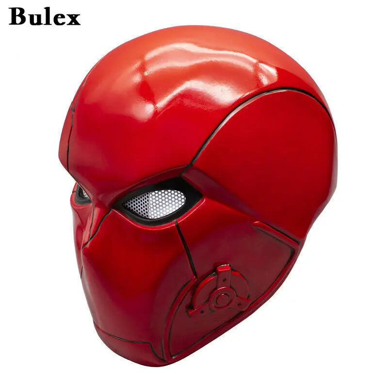 Red Hood Mask Movie Anime Full Head Latex/Resin Helmet with Mesh Eye Game Cosplay Halloween Costume Props