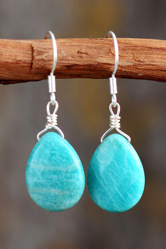 Handmade Natural Stone Teardrop Earrings