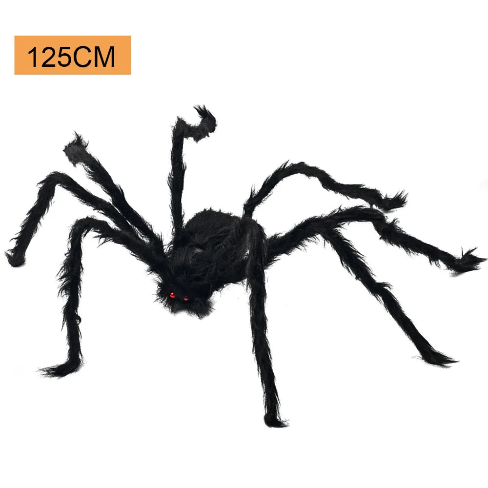 200cm Giant Halloween Spider Decoration,Large Outdoor Plush Spider Decorations,Scary Huge Fake Spider Props Like Professional