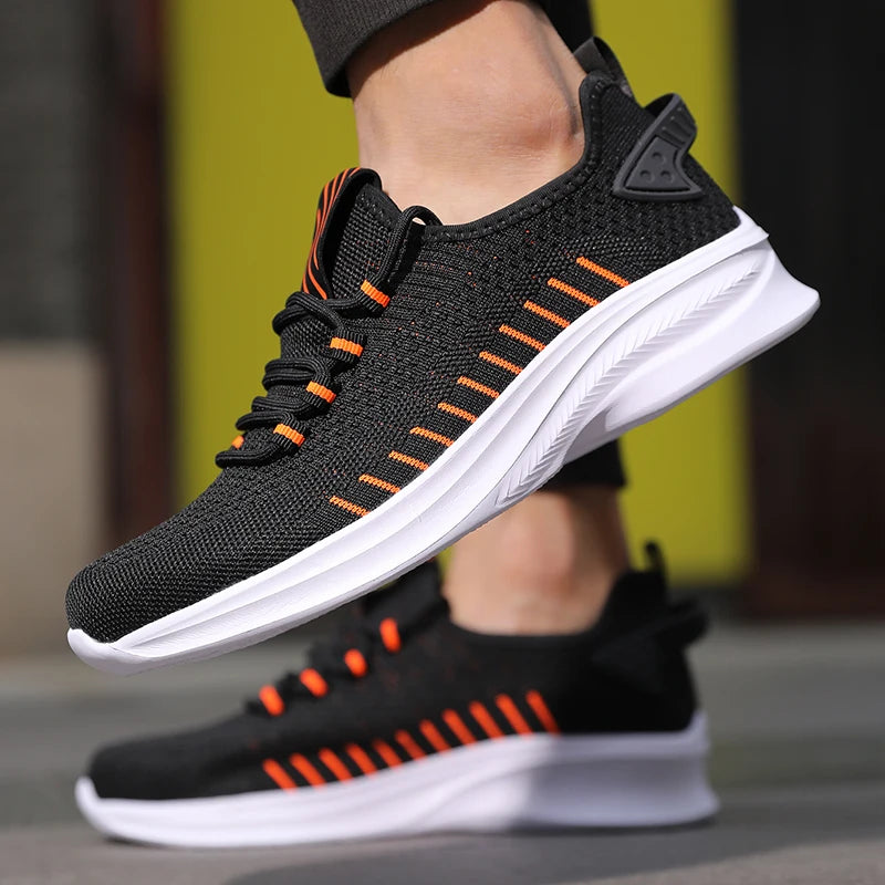 Breathable spring and Autumn sneakers Fashion men's casual lace-up walking shoes Coach plus size tennis shoes for men