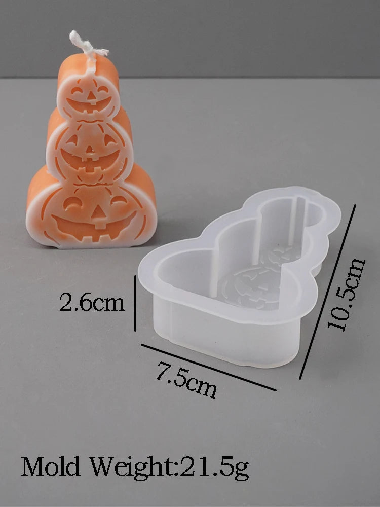 New Halloween Ornaments Pumpkin Silicone Candle Mold DIY Ghost Bat Soap Crafts Making Molds Plaster Resin Mould Home Decor Tools