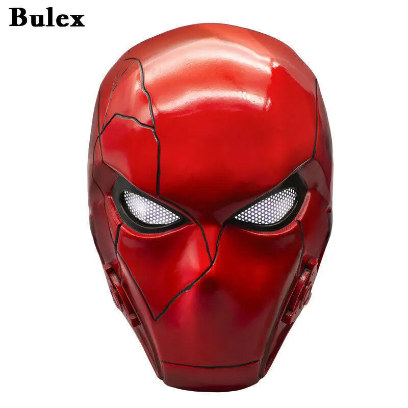 Red Hood Mask Movie Anime Full Head Latex/Resin Helmet with Mesh Eye Game Cosplay Halloween Costume Props