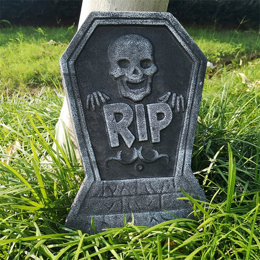 Halloween Home Decorations Graveyard Tombstone Cemetery 4 Different Signs Horror Atmosphere Mini Tombstones Skulls Accessories