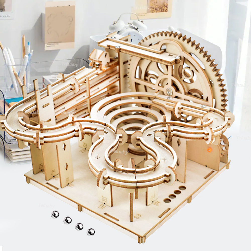 Holiday Must-Have: 3D Wooden Puzzle & Marble Run Kit – Perfect DIY Gift for Kids & Adults!