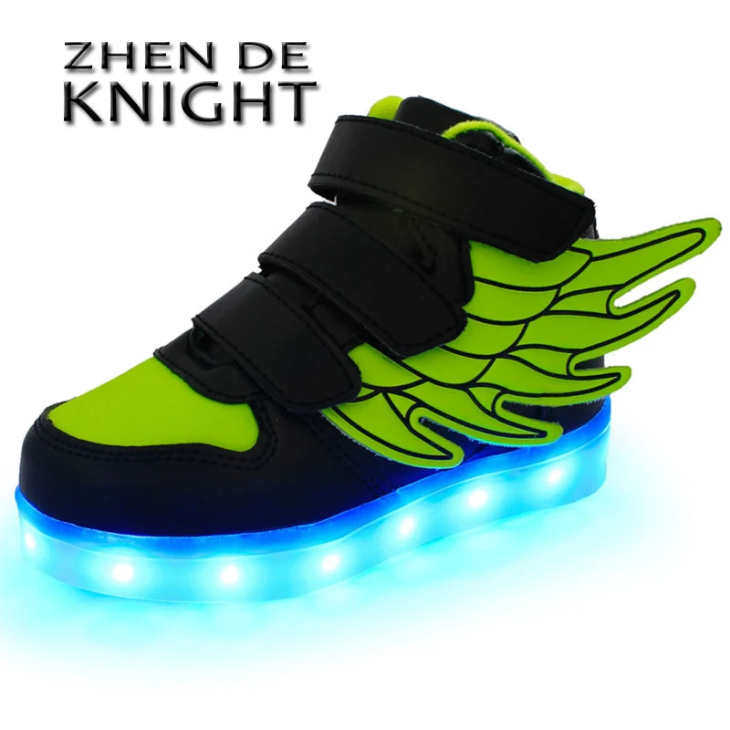 Size 25-37 Children LED Shoes Baskets Boys Girls Glowing Luminous Sneakers with Light Sole Kids Light Up Sneakers LED Slippers