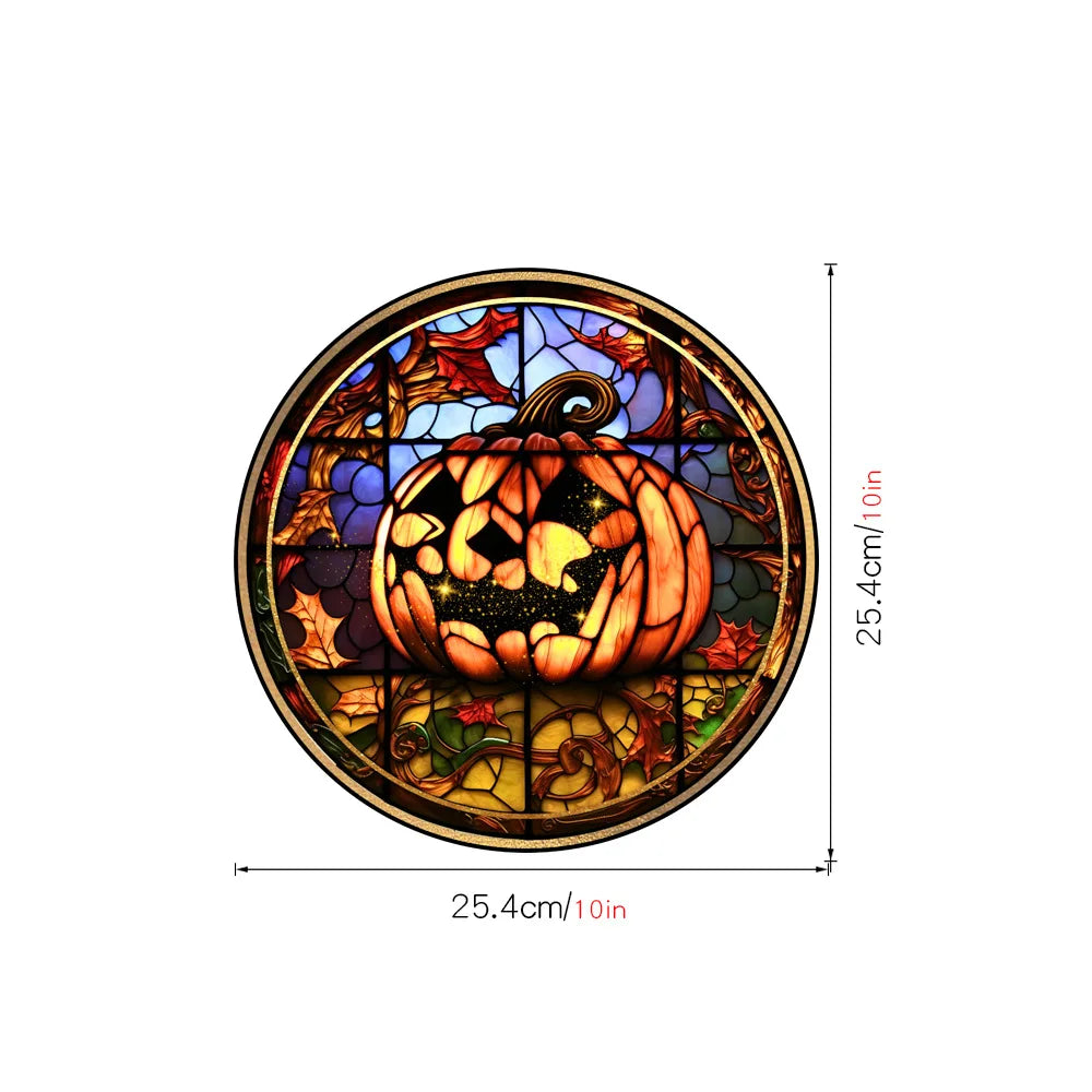 Halloween PVC Static Glass Sticker With Adhesive Free Removable Holiday Party Decoration Horror Castle Cat Static Window sticker