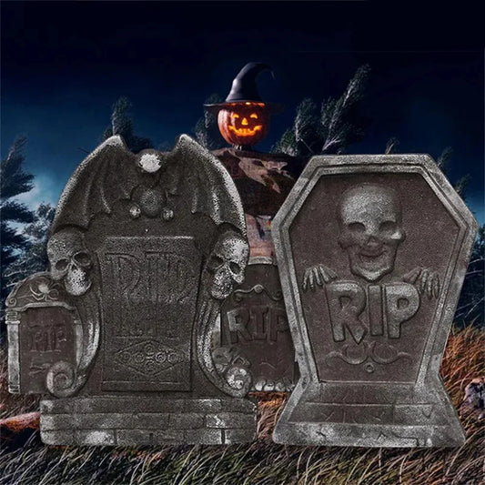 1pcs Halloween Foam RIP Graveyard Tombstone Decor Skeleton Tomb Haunted House Party Prank Prop Yard Outdoor Home Decorations