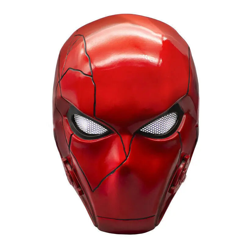 Red Hood Mask Movie Anime Full Head Latex/Resin Helmet with Mesh Eye Game Cosplay Halloween Costume Props