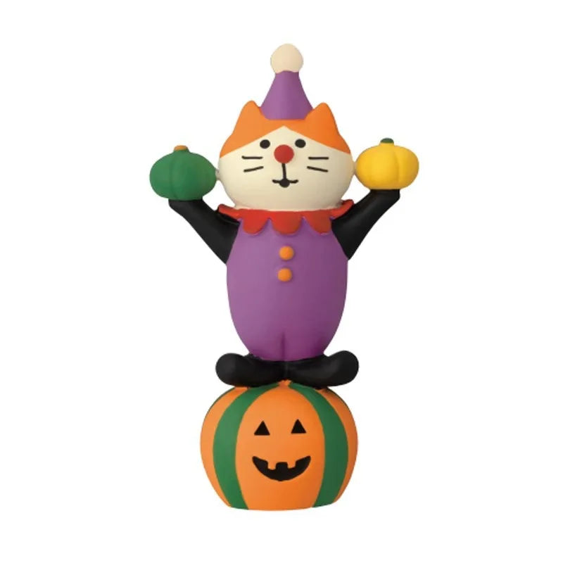 Halloween Pumpkin Japanese Cat Miniature Scene Props Fashion Play Creative Gift ZAKKA Resin Small Decoration