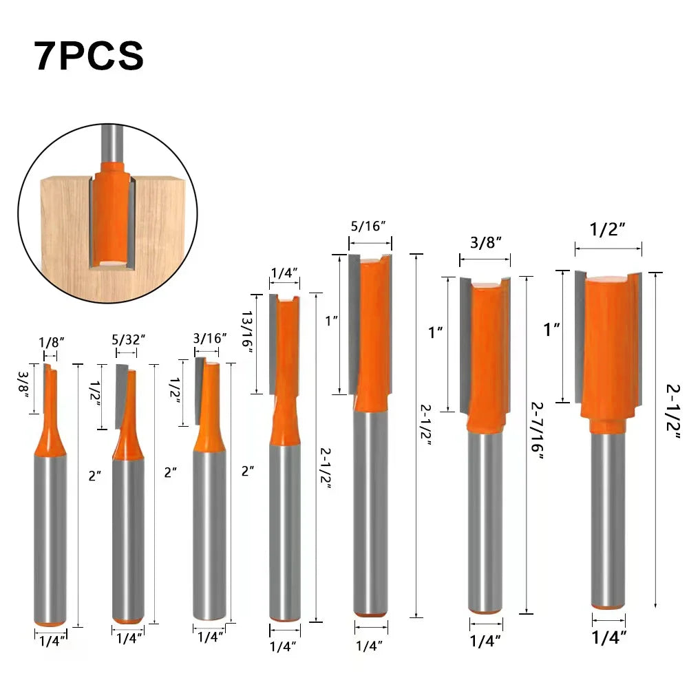 6 8 12MM 1/4′′ 1/2′′ SHANK Flush Trim Router Bit with 4 Blade Woodworking Milling Cutter for Wood BIT Router Bit Set Fresa New