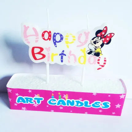 Hot Happy Birthday Number 0-9 Candles Cartoon Mickey Minnie Mouse Candle Cake Cupcake Topper Party Decoration Supplies DIY Gifts