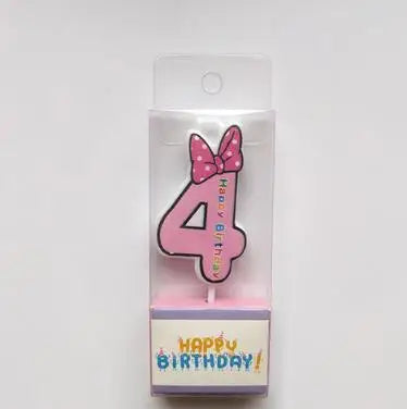 Hot Happy Birthday Number 0-9 Candles Cartoon Mickey Minnie Mouse Candle Cake Cupcake Topper Party Decoration Supplies DIY Gifts