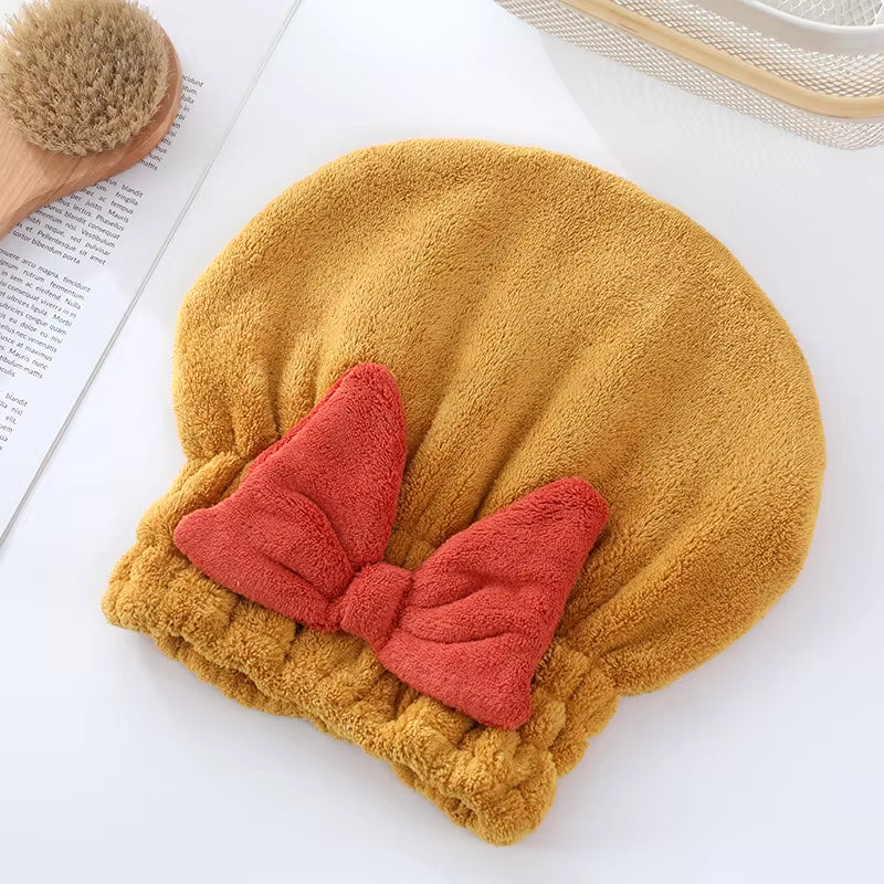 2024 New Princess Bathing Hat Thickened Dry Hair Hat Girl Women'S Water Absorbent Quick Drying Package Hair Towel Wipe Hair