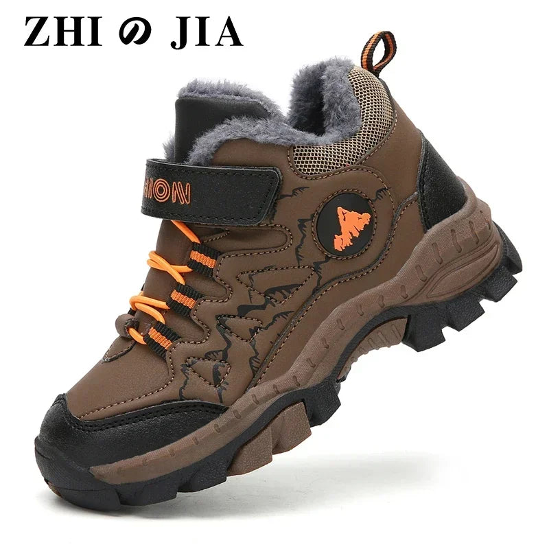 New Classic Snow Boot Boy Wear Resisting Outdoor Sports Hiking Shoes Climbing Shoes Anti Skid Claw Footwear Children Sneakers