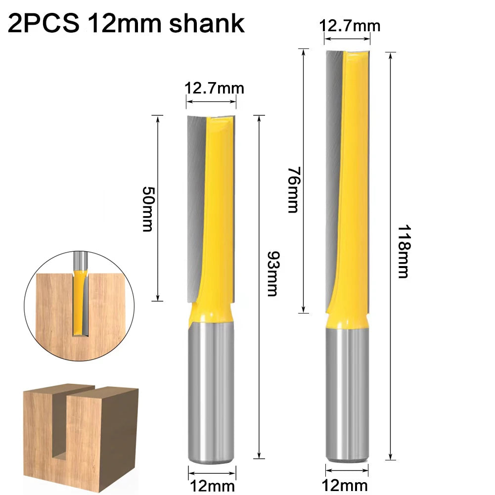 6 8 12MM 1/4′′ 1/2′′ SHANK Flush Trim Router Bit with 4 Blade Woodworking Milling Cutter for Wood BIT Router Bit Set Fresa New