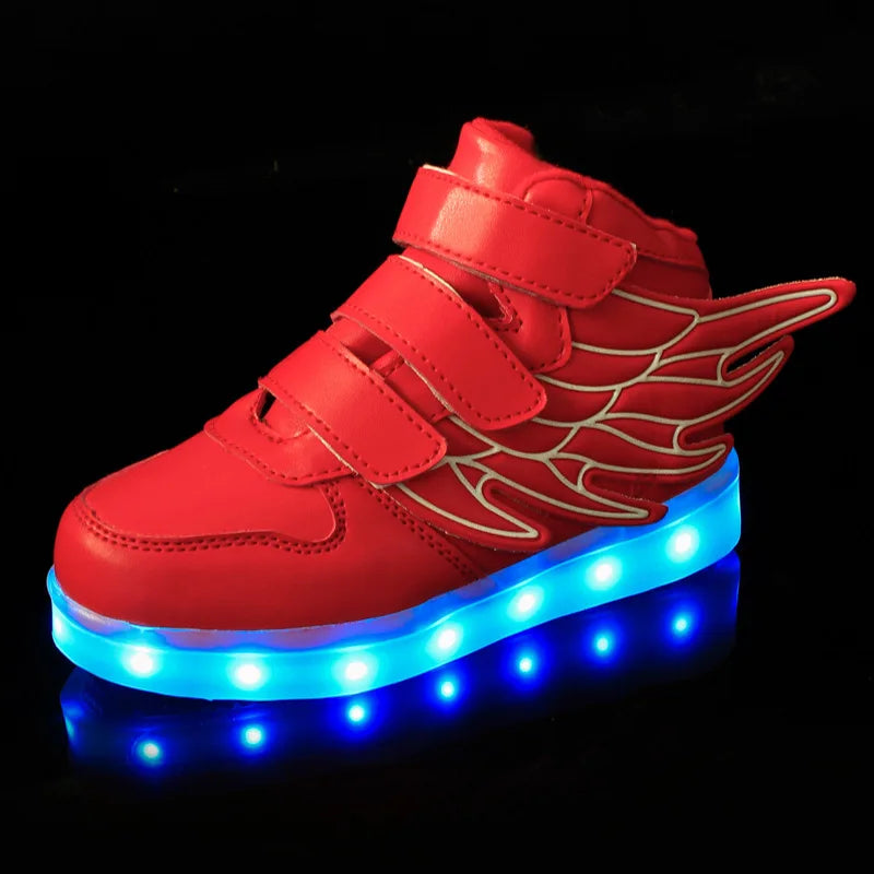 Size 25-37 Children LED Shoes Baskets Boys Girls Glowing Luminous Sneakers with Light Sole Kids Light Up Sneakers LED Slippers