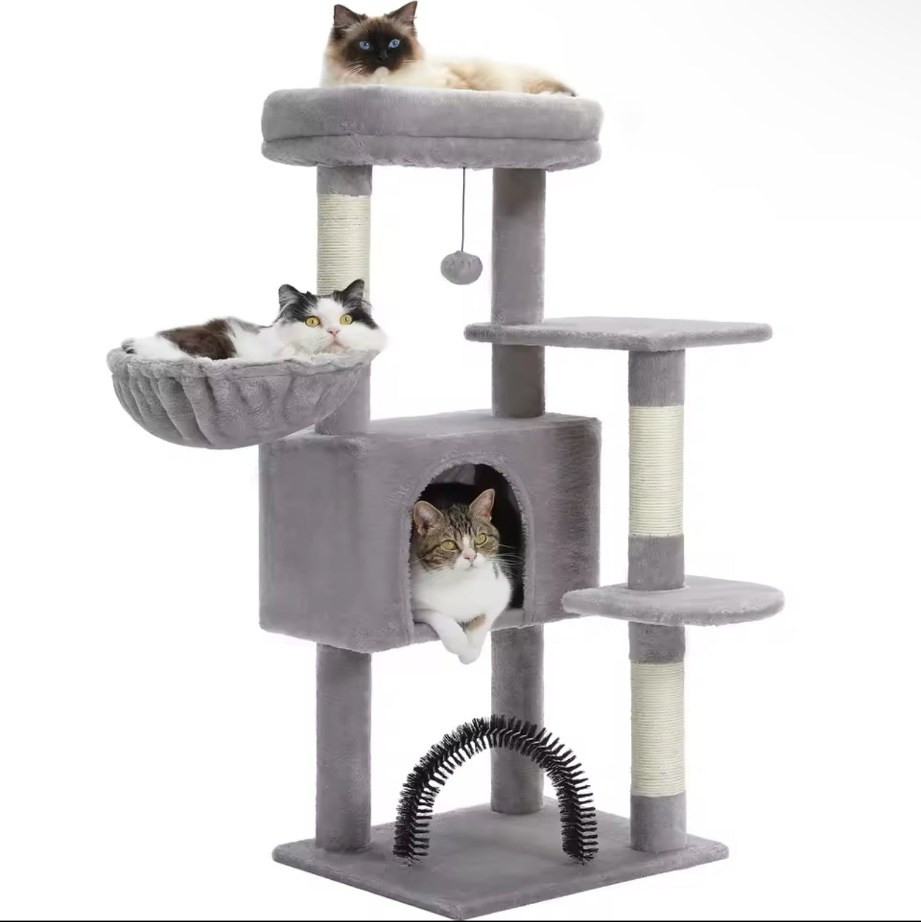 Cat Tree with Toy Cat Tower condo for Indoor Cats Cat House with Padded Plush Perch Cozy Hammock and Sisal Scratching Posts