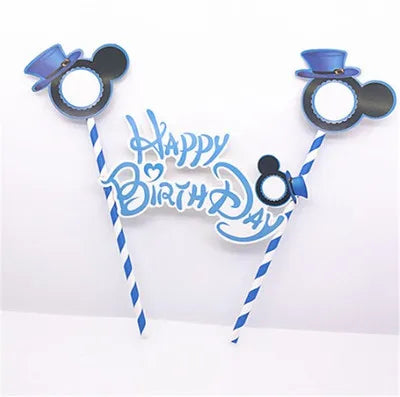 Hot Happy Birthday Number 0-9 Candles Cartoon Mickey Minnie Mouse Candle Cake Cupcake Topper Party Decoration Supplies DIY Gifts