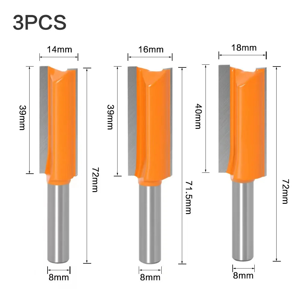 6 8 12MM 1/4′′ 1/2′′ SHANK Flush Trim Router Bit with 4 Blade Woodworking Milling Cutter for Wood BIT Router Bit Set Fresa New