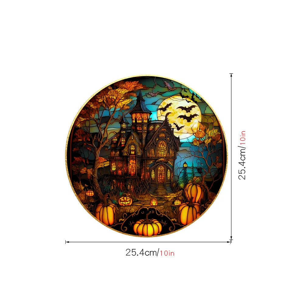 Halloween PVC Static Glass Sticker With Adhesive Free Removable Holiday Party Decoration Horror Castle Cat Static Window sticker