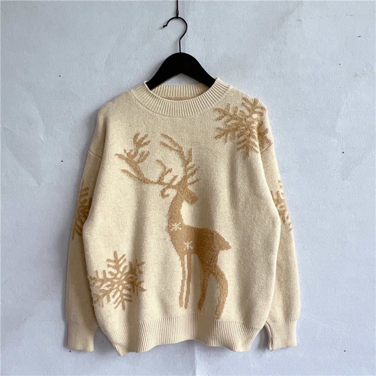 Reindeer and Snowflake Pattern Sweater