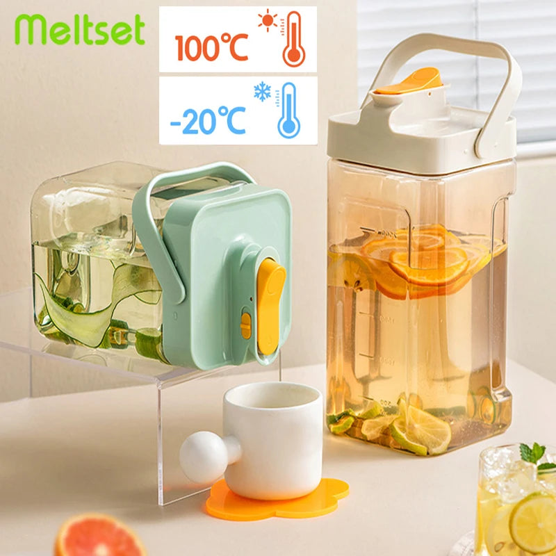 3.5L Refrigerator Water Kettle Large Capacity Cold Water Bottle with Faucet Iced Beverage Dispenser Kitchen Drinkware Juice Cont